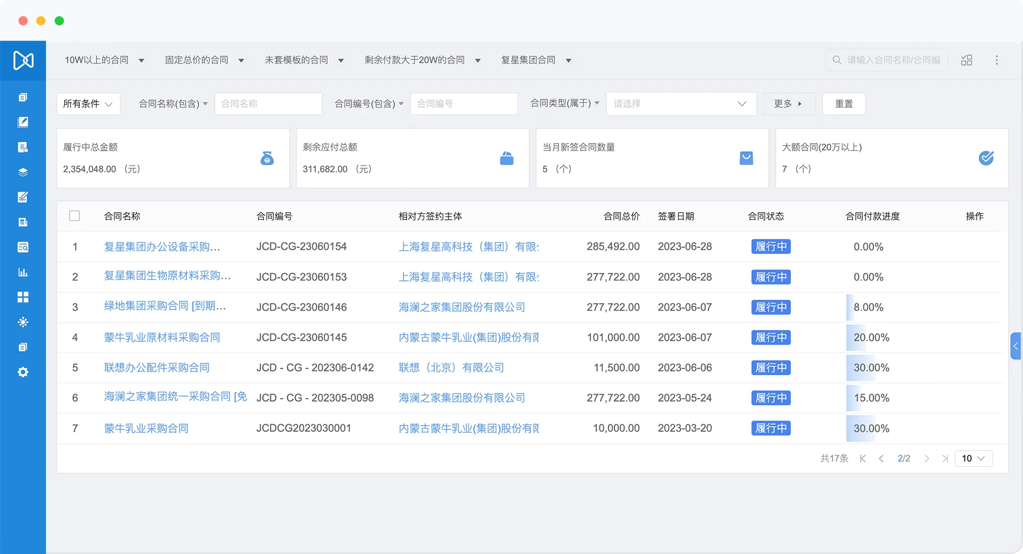 合同核算