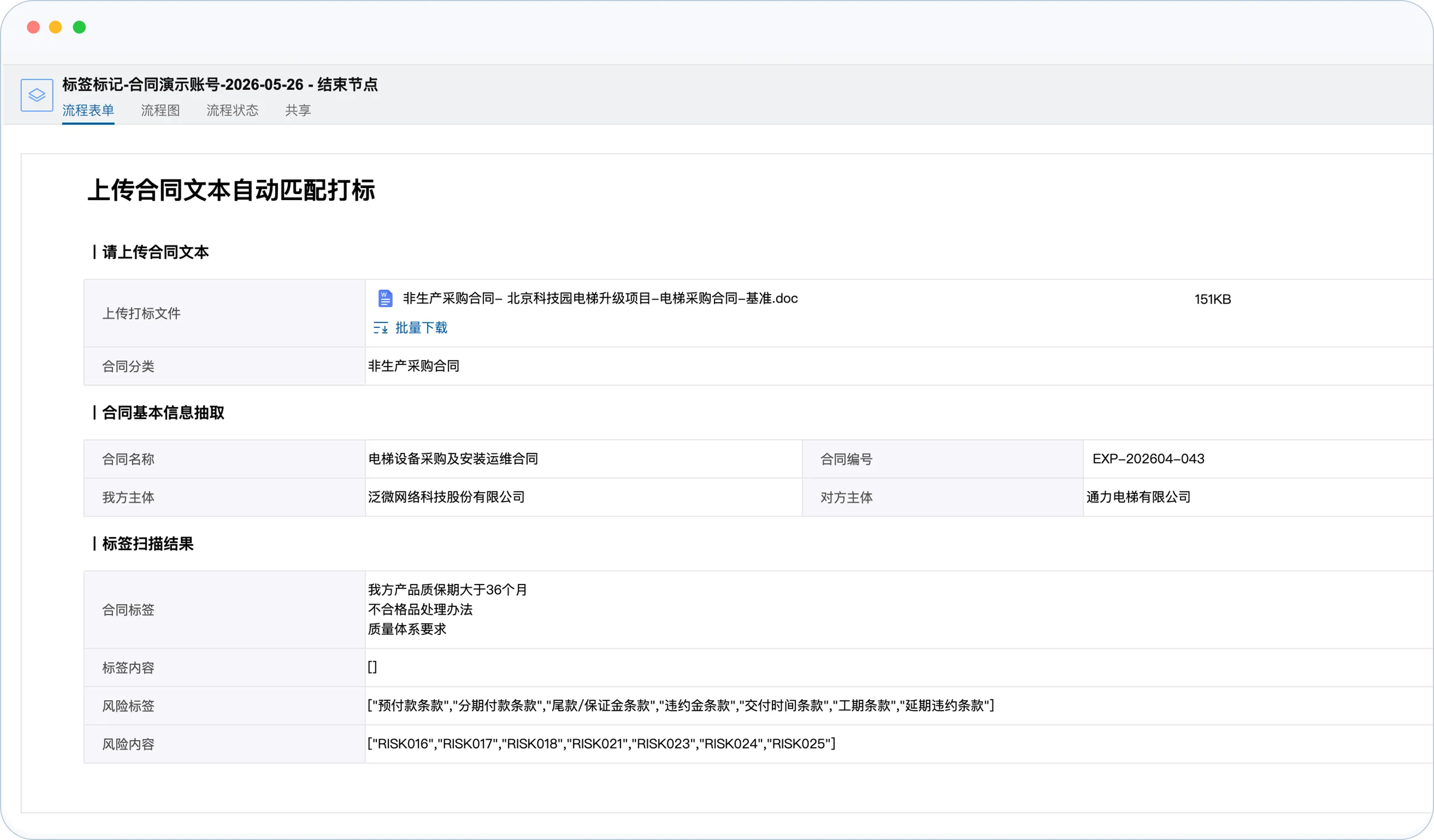 合同智能打标检索